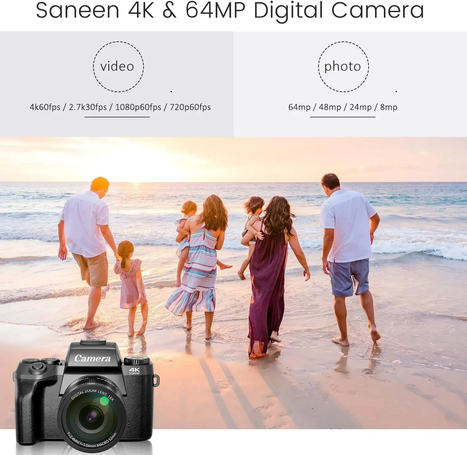 Saneen Digital Camera, 4k Cameras, 64MP WiFi Touch Screen Vlogging Camera - 712sqjtjsyl._ac_sl1500_